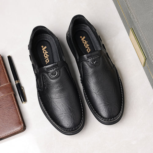 Addro Legacy Men’s Goat Leather Black Casuals Durable Rubber Sole