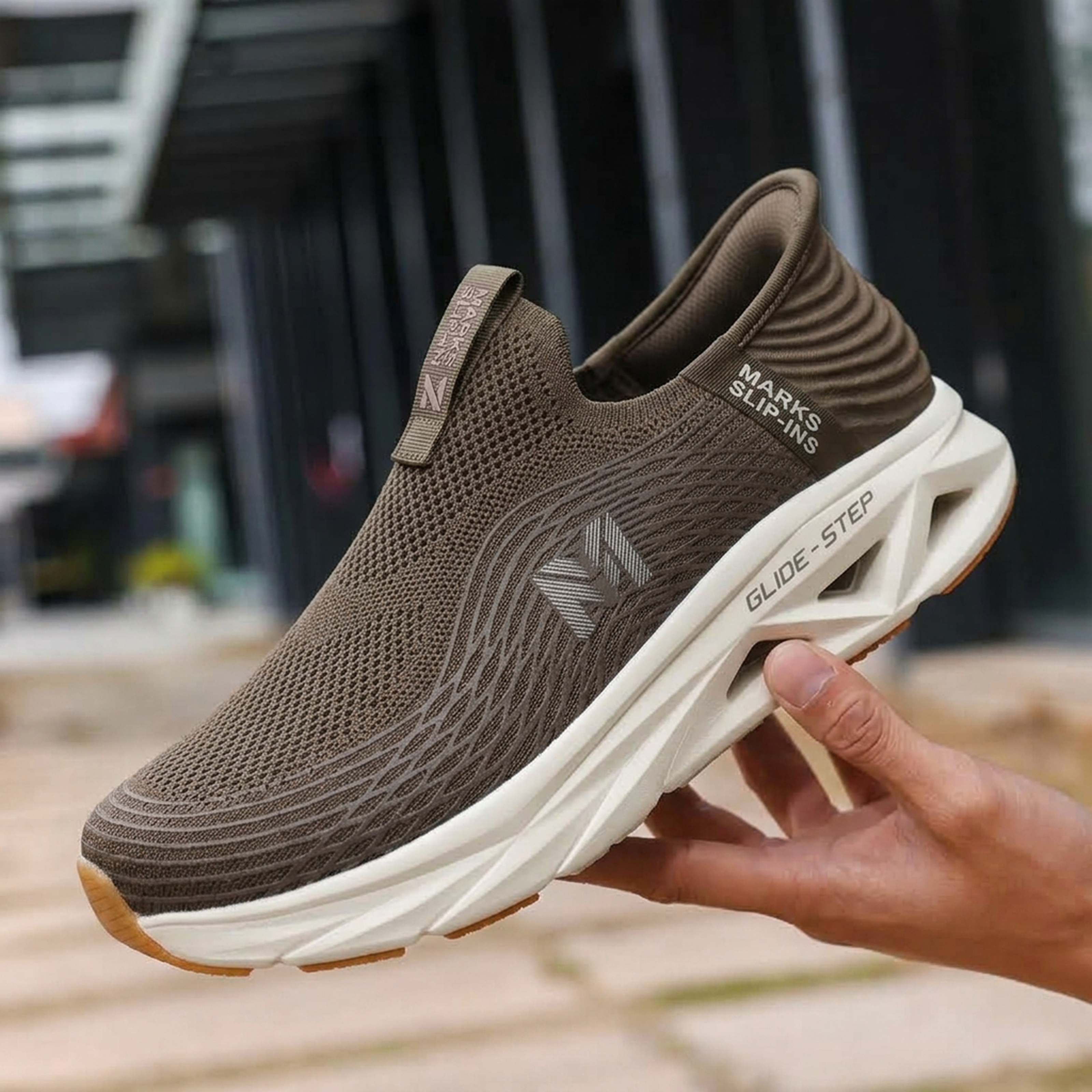 GlideStep Hands-Free Slip-In Walking Shoes for Men | Lightweight Breathable Cushioned Comfort