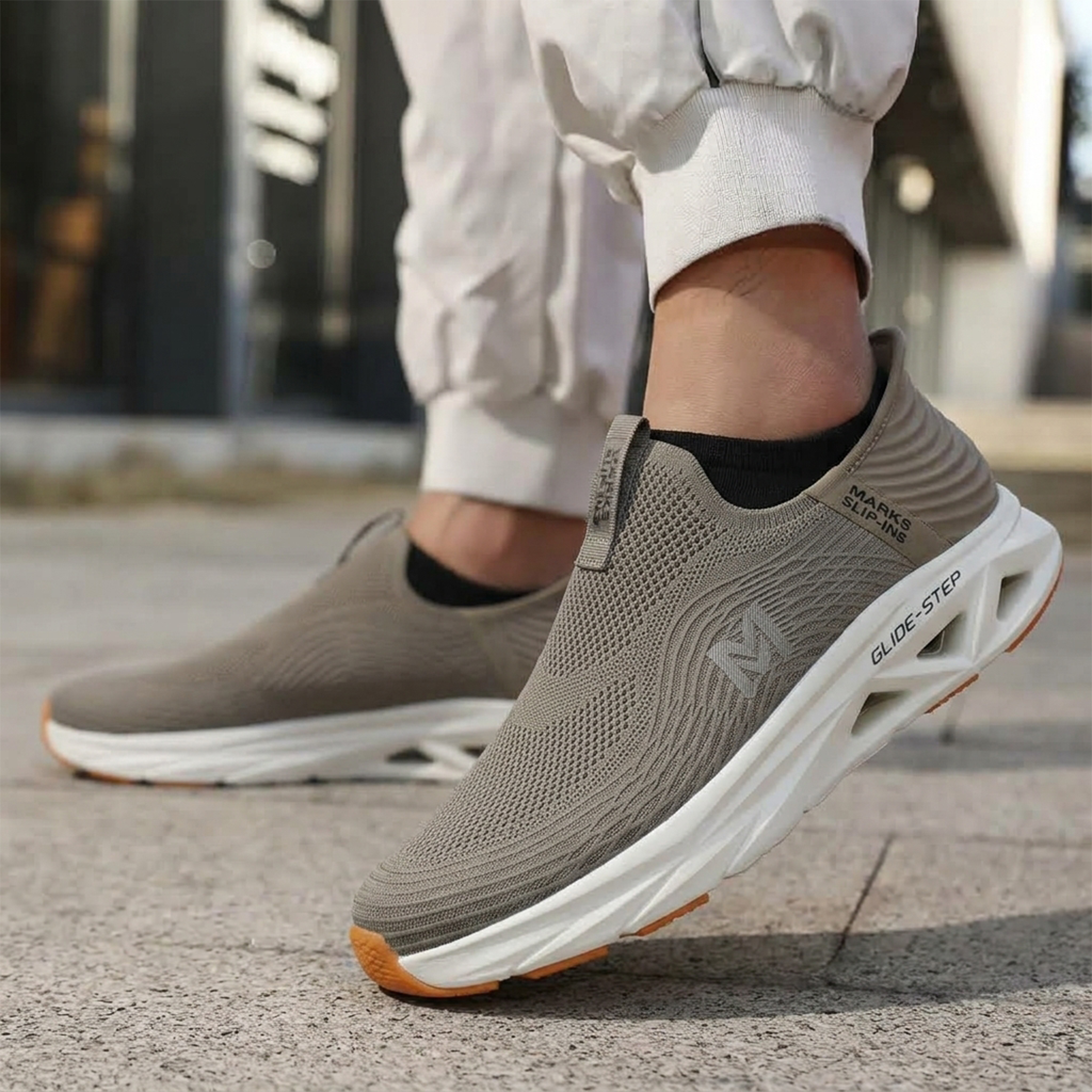GlideStep Hands-Free Slip-In Walking Shoes for Men | Lightweight Breathable Cushioned Comfort