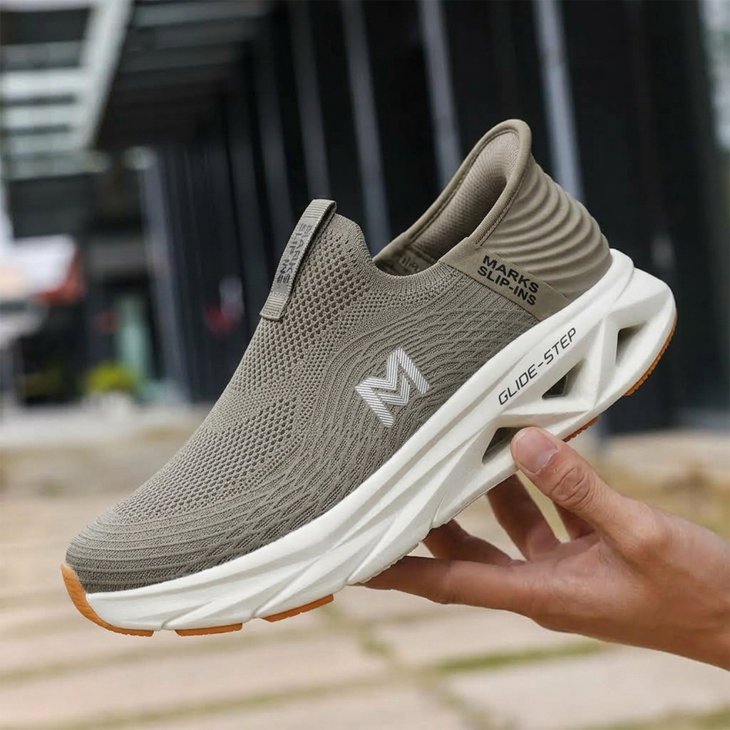GlideStep Hands-Free Slip-In Walking Shoes for Men | Lightweight Breathable Cushioned Comfort