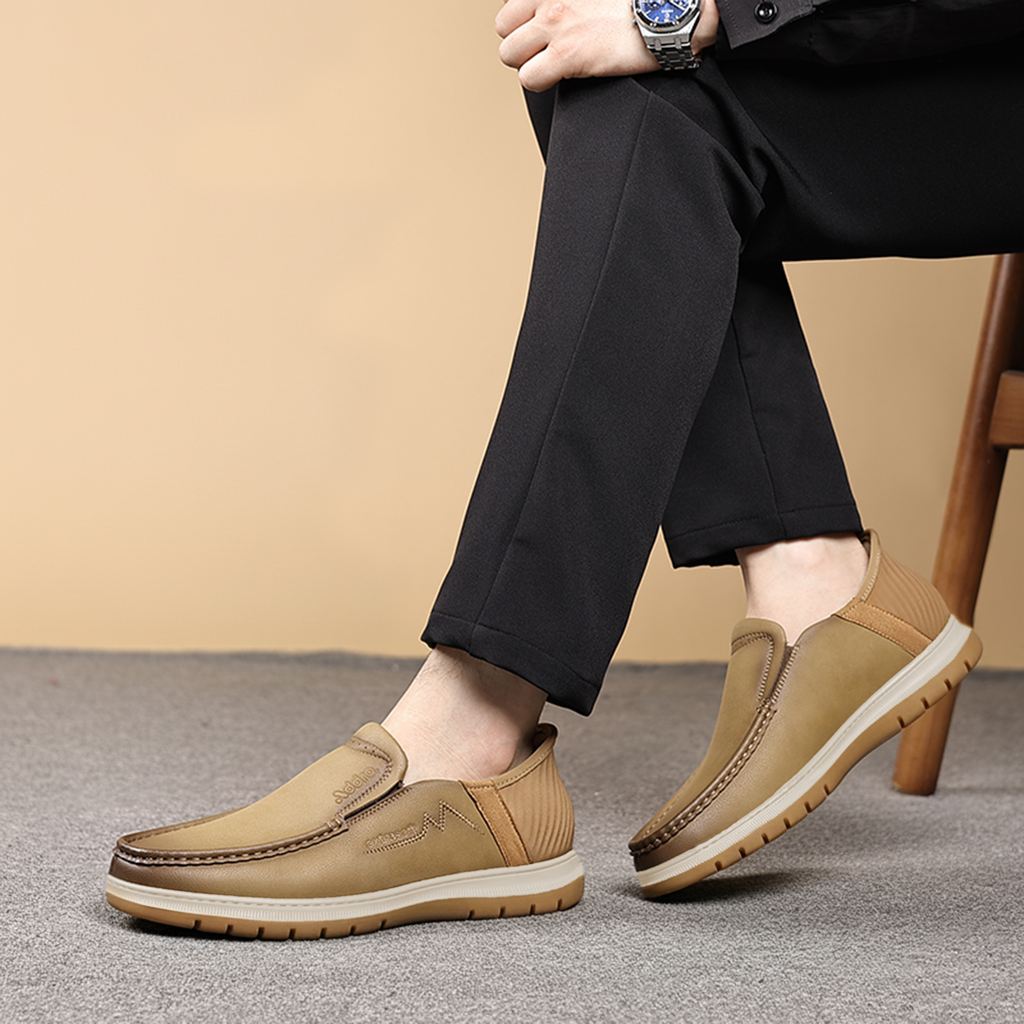 Addro Legacy Men’s Slip-In Casuals Khaki White Sole – First in Pakistan