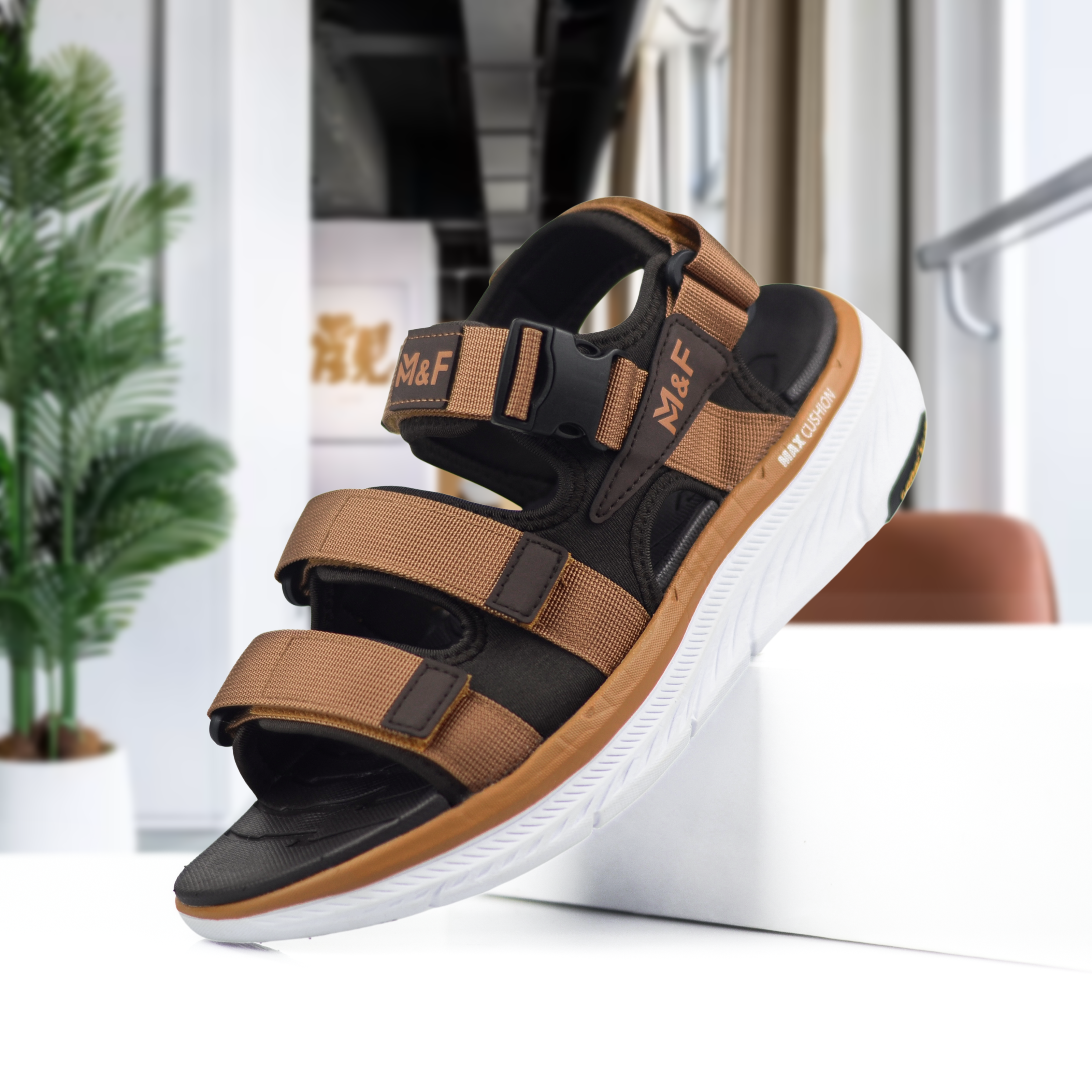 ADDRO Triple Strap Comfort Sandals with Goodyear Sole & Max Cushion