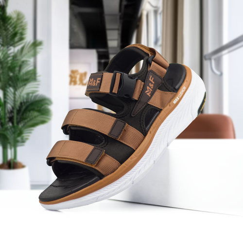 ADDRO Triple Strap Comfort Sandals with Goodyear Sole & Max Cushion