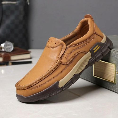 ADDRO UrbanRugged Leather Slip-On Shoes for Men | Wrinkle-Free Design